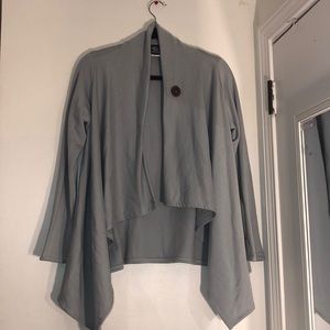 light gray cardigan